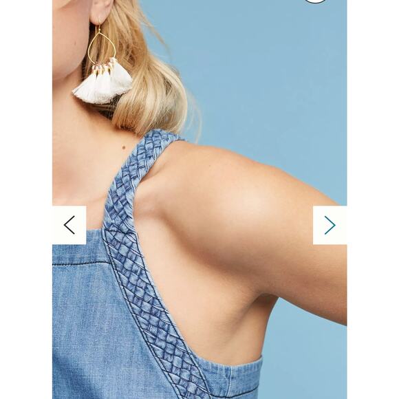 Maeve Braided Cropped Halter Top Blue Denim – Women’s Size 4 - Picture 3 of 9